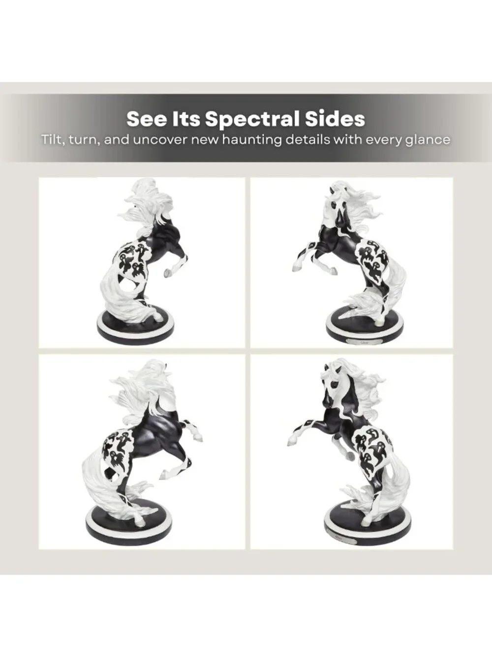Hand-Painted Halloween Ghost Horse Figurine - 10.3